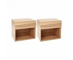 2 tables de nuit chevet avec tiroir armoire meuble chambre