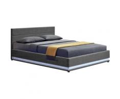 Lit LED avec coffre 'Anastasia' - 160 x 200 - Gris foncé