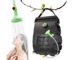 Kit de douche de camping 20 L Douche solaire - Sac de douche - Chauffage solaire avec pommeau de