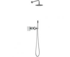 Kit de Douche à Encastrer avec Pommeau Mural Ø20CM et Douchette - Gamme Mirage Rond - Hudson Reed