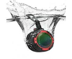 Enceinte Douche Bluetooth Étanche, Haut-Parleur Radio sans Fil Waterproof Extérieur avec Lumière
