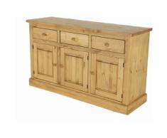 Enfilade pin massif 155 cm 3 portes + 3 tiroirs Arizona - Miel