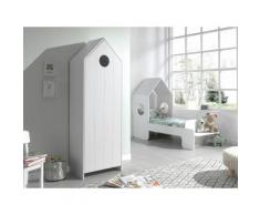 Pack - Lit Cabane Enfant & Armoire casami Ii Blanc - Paris Prix
