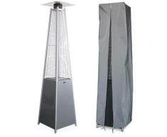 Chauffage d'extérieur avec housse - Arctic 13kW Gris clair - Parasol chauffant gaz pyramide