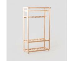 Porte-manteau en bois Roket avec roues et étagère à chaussures Kids Bois Bois Naturel - Bois