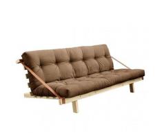 Banquette futon JUMP en pin massif coloris mocca couchage 130 cm. - marron