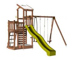 Aire de jeux pour enfant 2 tours avec portique et mur d'escalade - FUNNY Swing & Climbing 150 sans