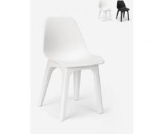 Chaise moderne en polypropylène pour restaurant bar cuisine extérieure Progarden Eolo | Blanc