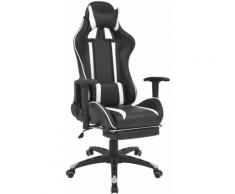 Fauteuil chaise chaise de bureau inclinable avec repose-pied blanc - Blanc