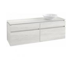 Villeroy & Boch Legato Meuble sous-lavabo B138 1600x550x500mm, lavabo à droite, éclairage LED,