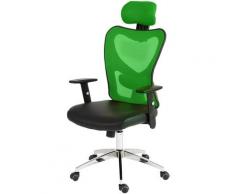 HHG - Fauteuil de bureau américain Atlanta XXL, charge 150kg, similicuir ~ vert