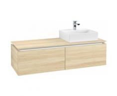 Meuble sous-lavabo Villeroy & Boch Legato B115, 1400x380x500mm, lavabo à droite, éclairage LED,