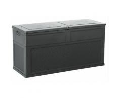 Toolmax - Coffre de Jardin 320 L Anthracite Noir TOSCANE 119xP46xH60 cm Resine Anti UV Haute