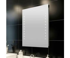 Miroir de salle de bain avec lumières LED 50 x 60 cm (L x H)