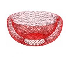 Secret De Gourmet - Corbeille à fruits design Mesh - Diam 27 x 13 - Rouge
