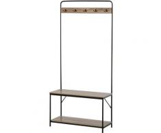 HOMCOM Vestiaire d'entrée banc porte-manteaux avec étagère à chaussures style industriel 80L x 30l