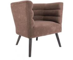 Leitmotiv - Fauteuil de salon design velours Explicit - Marron