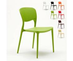 Chaise cuisine bar café polypropylène empilable intérieur et extérieur Garden Giulietta | Vert