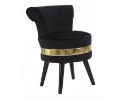Chaise rembourrée d'intérieur en bois noir et or glamour PARIS NEW