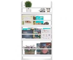 Bibliothèque murale pour enfants en bois blanc avec 4 étages, étagère murale pour chambre d'enfant