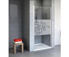 Schulte - Porte de douche pivotante, 80 x 192 cm, verre 5 mm anticalcaire, profilé alu argenté,