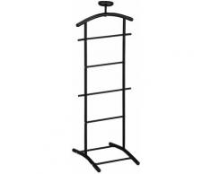 Valet de chambre ATRIX chevalet de nuit portant pour vêtements, structure en métal laqué noir - Noir