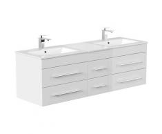 Meuble salle de bain double vasque Roma XL blanc brillant