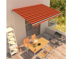 Auvent rétractable automatique 450x300 cm Orange et blanc