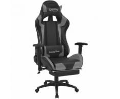 Fauteuil chaise chaise de bureau inclinable avec repose-pied gris - Gris