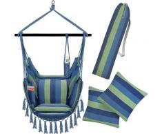 ® Fauteuil suspendu avec 2 coussins, porte-gobelet et rangement pour livres | Fauteuil suspendu