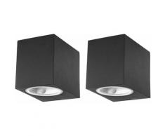 Lot de 2 appliques murales d'extérieur LED spots bas de façade ALU spots éclairage jardin noir IP44