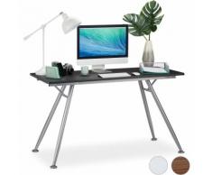 Bureau, design moderne pour chambre d'ado et bureau, gros pupitre,HlP: 77 x 135 x 60 cm, noir