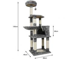 BATHRINS®Arbre à Chat Multi-Niveaux, Grande capacité, Plate-Forme d’Observation, Hamac, Niche,