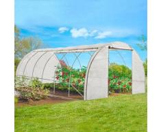 Serre tunnel de jardin 4 saisons 18m² blanche gamme maraîchère CRIMÉE 6x3M