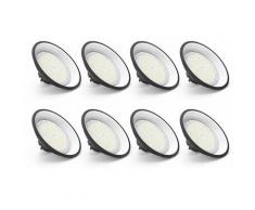8×Anten Top 200W UFO Projecteur LED Lampe Industrielle Suspension IP65 Phare de Travail 13000LM