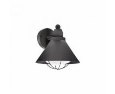 Applique extérieure rustique Barrosela H24 cm IP44 - Noir - Noir