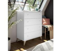 Meuble à chaussures 95 cm Blanc mat 4 tiroirs | Blanc
