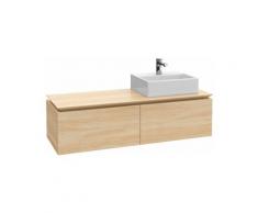 Meuble sous-lavabo Villeroy & Boch Legato B119, 1600x380x500mm, lavabo à droite, éclairage LED,