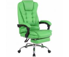 Fauteuil de bureau Oxygen en Tissu ou Similicuir vert Métal chromé