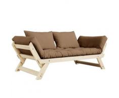 Banquette méridienne futon BEBOP pin naturel coloris mocca couchage 75*200 cm. - marron