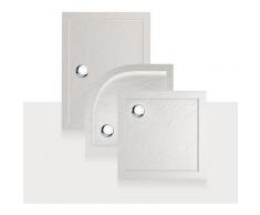 Receveur de douche 75x90x4 cm rectangle acrylique mod. Flower effet pierre blanc