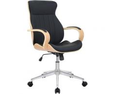 Fauteuil de bureau Melilla en similicuir nature/noir