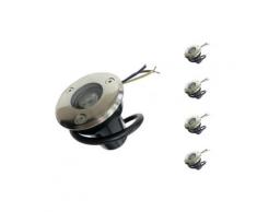 Spot Extérieur Encastrable LED IP65 220V Sol 3W 45° (Pack de 5) - Blanc Froid 6000K - 8000K - SILAMP