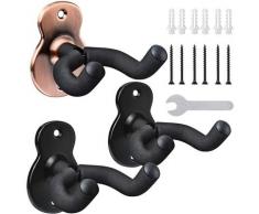 Almi - Crochet de Guitare Lot de 3 avec Base de Guitare Support Mural pour Guitare Massif pour