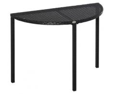 Outsunny - Table de jardin demi cercle - table de balcon demi lune - dim. 100L x 50l x 74H cm