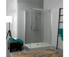 Cabine De Douche Transparente 140X70 Porte Coulissante En Crystal