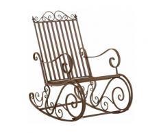 Chaise fauteuil à bascule rocking chair pour jardin en fer marron vieilli - marron