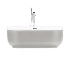Baignoire îlot ovale 170 cm en acrylique argentée PINEL