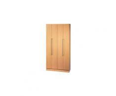 VIOLA Armoire à portes pliantes - angle d'ouverture 170°, 4 tablettes - façon hêtre | 7400/6/6