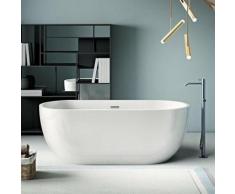 Baignoire îlot design ovale BOSTON blanche 166 cm - Blanc